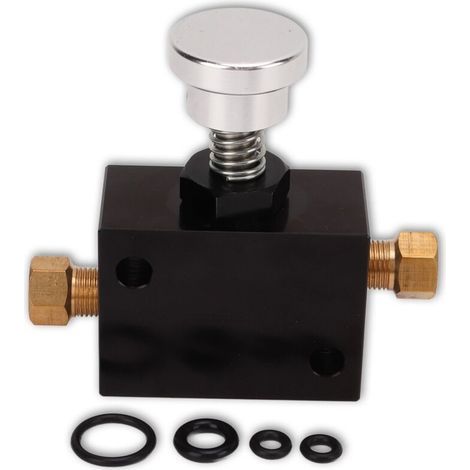 Valve de dosage de frein 1/8NPT 100 à 1000PSI, valve proportionnelle à polarisation courte noire réglable pour voitures de course (1/4)