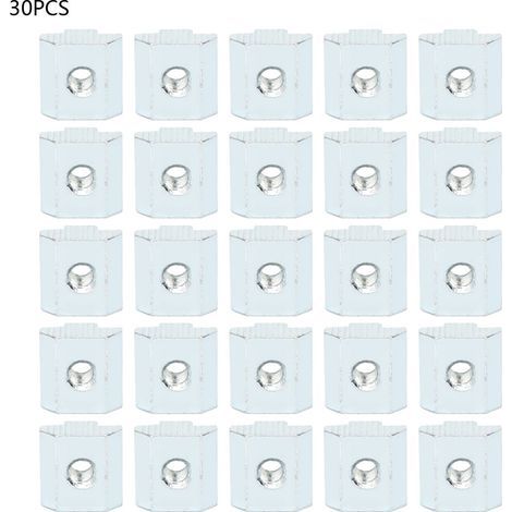30 pièces Blocs Coulissants en T Acier au Carbone avec Écrous Filetés pour Profilés Aluminium 40 Series (M6) (1/5)