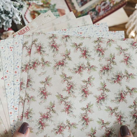 Autocollants Momo sur fond blanc ivoire, série Prologue de Noël, décoration pour journal de Noël, 8 feuilles, motifs gourmands de Noël (1/5)
