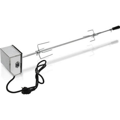 Ensemble de grilles de barbecue Hengda 117cm incl. 2 Viandes Charles et Moteur En Acier Inoxydable 220V-240V Rottiseri Rotiseri Rotiserie Rotisherie Automatiquement - Argent (1/4)