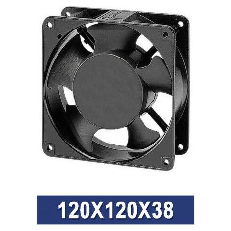 VENTOLA ASSIALE AXIALFAN STUFA PELLET RAFFREDDAMENTO CON TELAIO ALLUMINIO 04080V 120x120x38 (04081) (1/3)