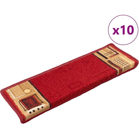 Maison Exclusive - Tappetini per Scale Autoadesivi 10 pz 65x21x4 cm Rossi (1/5)