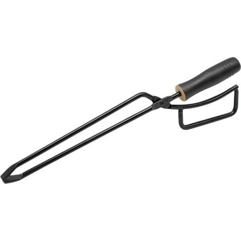 Pince À Cheminée - Pince À Bûches Et Charbon - Pour Barbecue Et Poêle À Bois - 42 Cm - Fer Et Bois (1/5)
