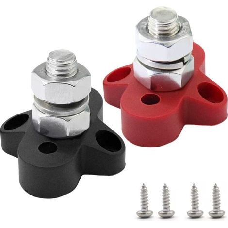 2 pièces bornier de Distribution d'énergie 48V M8 positif négatif 2 goujons bloc de jonction de batterie (1/5)