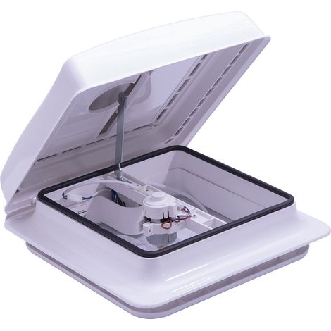 Lanterneau 28x28 avec ventilateur CONVERSION VAN Teinte vitrage - Blanc opaque (1/5)