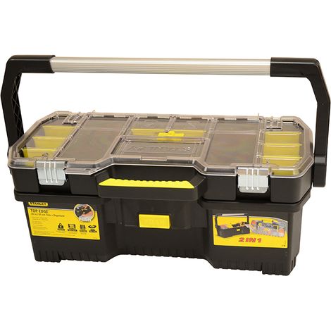 Stanley 24"" Inch Robust Toolbox With Tote Tray Tool Fixings Organiser STA197514