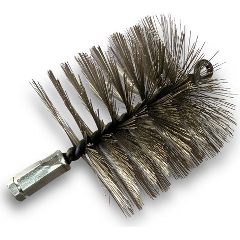 Brosse à tube PRO INOX Ø 120 mm Raccord M12175 femelle Ame en acier torsadé Nettoyage brossage tube et canalisation Kibros 41SCI120