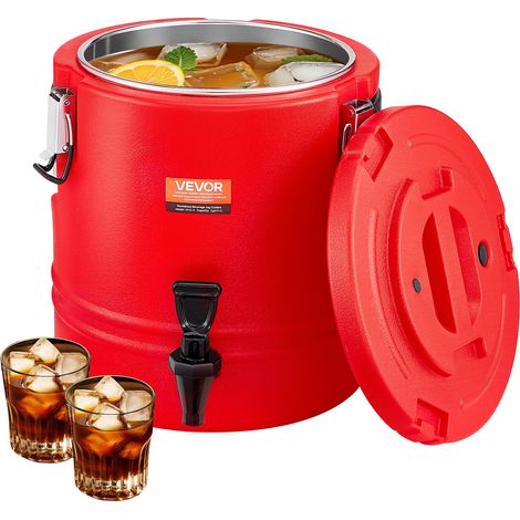 VEVOR Distributeur de Boissons Isotherme 11,4 L, Fontaine a Eau Chaude et Froide Non Electrique avec Robinet, Conteneur Isotherme de Qualite Alimentaire, avec Interieur en Inox 304, pour Camping