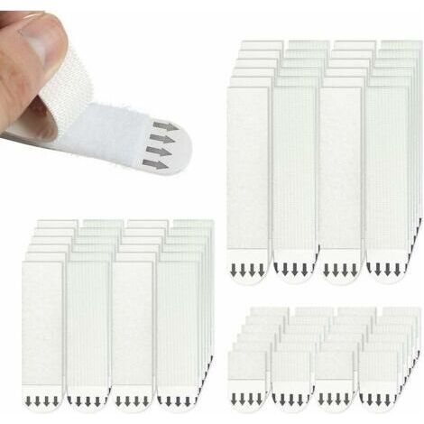Hook, 36 Pcs Picture Hanging Tabs, S/M/L Picture Hanging Without Drilling, Adhesive Hanging Strips for Hanging Picture Frames and Christmas Decorations Without Damaging (White) (1/5)