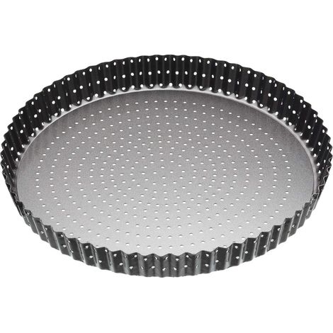 1 Moule À Tarte Perforé, Acier Au Carbone 1mm, Fond Amovible, Revêtement Antiadhésif, Pour Quiche Et Tarte, Cuisine Maison (1/5)