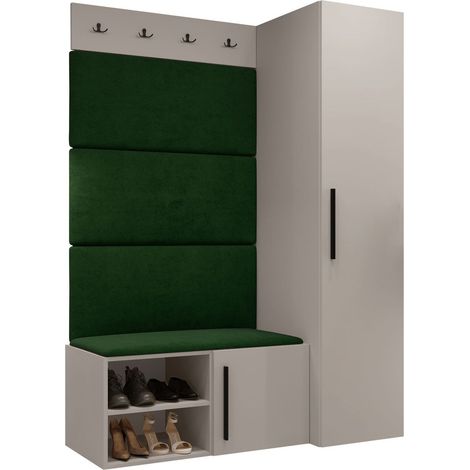 Conjunto para recibidor Nitos II, Manila 35, 191x124x50cm, Tapiz, Aglomerado laminado, Colocada, Montada en la pared (1/5)