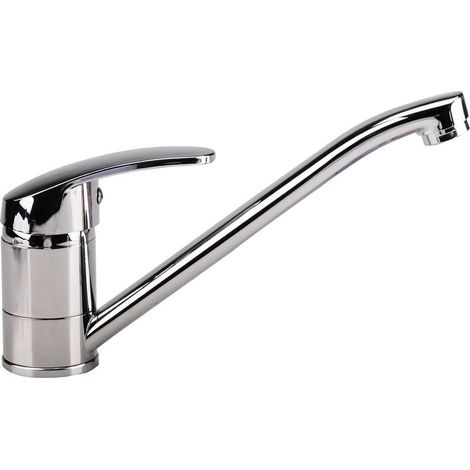 Robinet Cuisine Monocommande Mitigeur Cuisine Orientable à 360° Robinet Evier De Cuisine, avec Cartouche en Céramique et Accessoires en Laiton Tuyaux Chaude/Froide de 60 cm Chromé(Argent) (1/3)