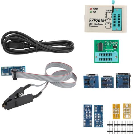 Programmateur haute vitesse pour circuits imprimés, support 9 emplacements pour puces séries 25/25/26/93, compatible EZP2019. (1/5)