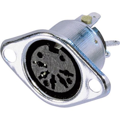 Rean AV NYS324 DIN-Rundsteckverbinder Flanschbuchse, Kontakte gerade Polzahl: 3  Silber 1 St.