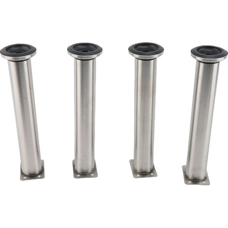 4 jeux de pieds de meubles télescopiques, pieds de support en acier inoxydable avec patins antidérapants pour commode, meuble TV, canapé-lit, 25-42 cm / 9,8-16,5 pouces (1/2)