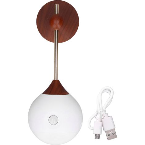 Lumière murale à détecteur de mouvement LED sans fil, veilleuse déco bois amovible rechargeable USB, lumière chaude pour escalier chambre (1/5)