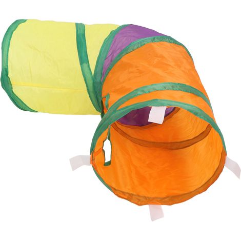 Tunnel pour chat arc-en-ciel pliable et épais, jouet interactif pour animaux de compagnie, pour l'intérieur et l'extérieur (1/5)