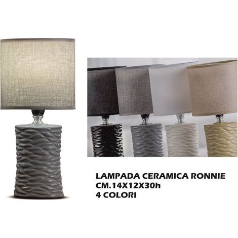 Lampada Lume da Tavolo con base in ceramica ronnie 30 cm 4 Colori