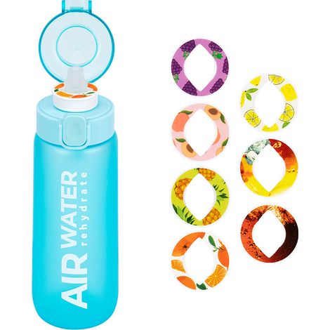 Flavored Water Bottle (750 ml) – Sugar-Free, Air-Scented Plastic Water Bottle with 7 Random Flavor Pods