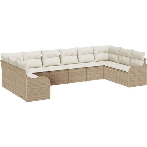 Maison Exclusive - Gartensofa-set Beige 344 x 177,5 x 85 cm Poly-