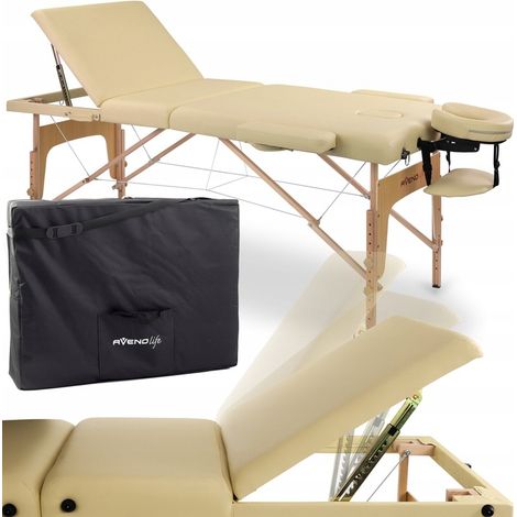 CAMA DE MASAJE PLEGABLE DE 3 SEGTOS CON FUNDA DE ESPUMA BIANCA DE 5 CM HABYS