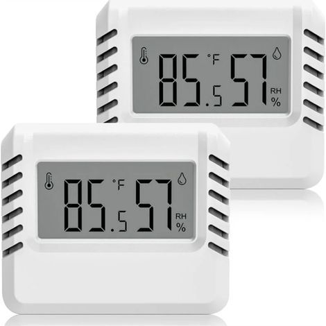 Thermomètre Hygromètre Numérique, 2pcs Mini Thermomètre Intérieur, Grand écran LCD, Portables, Enregistrement Min/Max, pour Maison Terrarium Chambre Bébé Couveuse Cave (1/5)