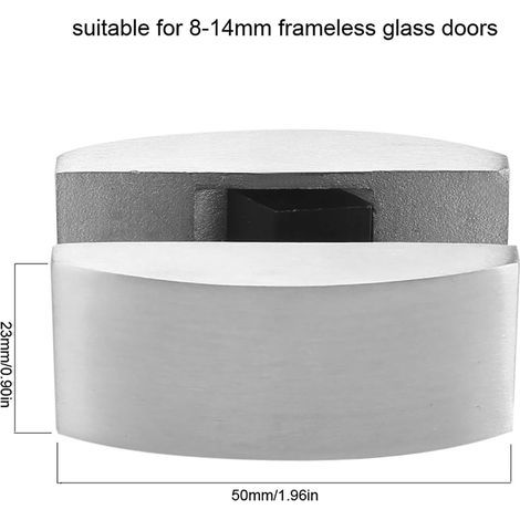 Untere Bodenführung, verschiebbar für die Bodenmontage aus Edelstahl 304 zur Ausrichtung der Glastür bei rahmenlosen Glastüren (Glasstärke von 8 bis 14 mm) (1/5)