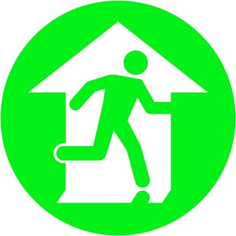 Panneau de sol antidérapant sortie de secours Ø 430 mm (1/2)