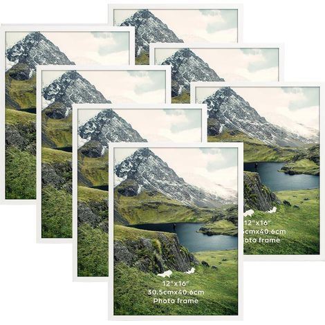 Bilderrahmen 7er Set 30x40 Weiß Wandmontage 30x40cm Weiß (1/5)