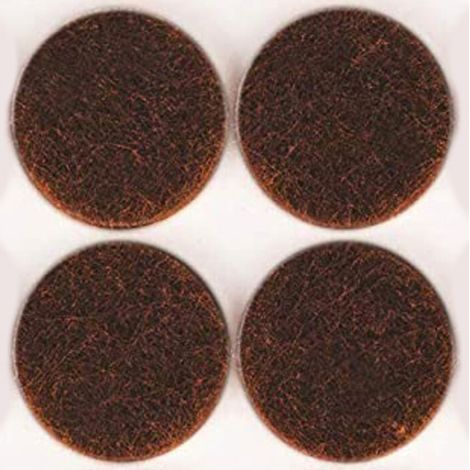 50 x FELTRINO ADESIVO SEDIA MARRONE D 22 MM CF 10 PZ