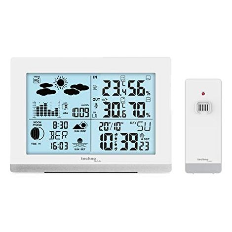 Technoline WS6762 - Stazione meteorologica radio, con trasmettitore esterno, colore bianco (1/3)