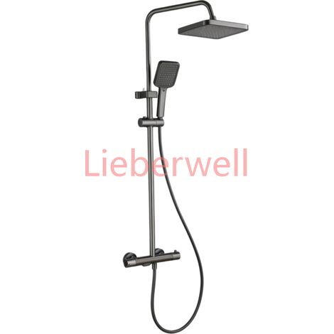 Ensemble de douche thermostatique de luxe 3 modes avec mitigeur chaud/froid pour baignoire et salle de bain, système complet (1/5)