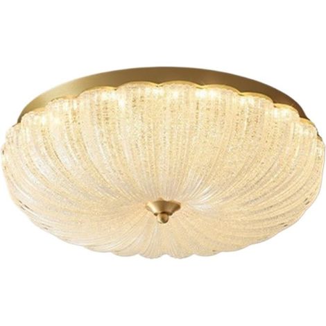 Plafonnier laiton moderne – Verre clair ondulé – Or – 3 températures – 30 cm – Salon/chambre – Glamour (1/5)