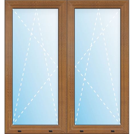 Uw 0,86 FINESTRA PVC, 2 anta a ribalta con montante central, largeur 160 cm, hauteur 190 cm, bianco/bianco,  dimensioni varie (1/5)