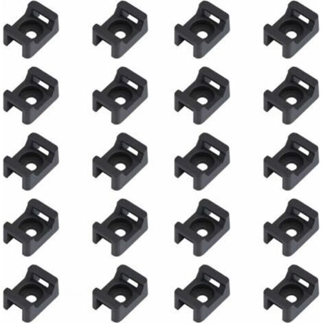 150PCS Attache de câble noir supports 23mmx16mm de type selle support de base de câble (1/4)