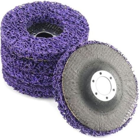 Lot de 5 CSD Disques de Nettoyage, 115 mm, pour surfaces en métal, plastique, ciment, bois et pierre, violet (1/5)