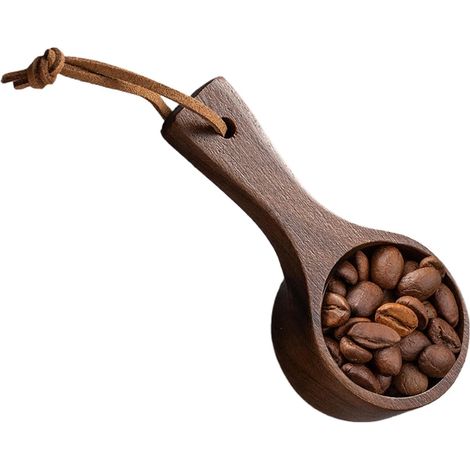 Cuillère doseuse à café, en bois, avec manche en bois, pour café moulu, grains de café, thé ou poudre protéinée.-AquaForge (1/4)