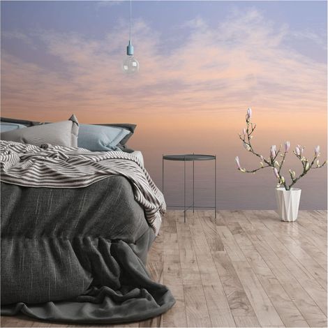 Photo wallpaper Profhome 392291 hot embossed non-woven wallpaper smooth with clouds matt blue white grey 2.65 m x 2.8 m (1/5)