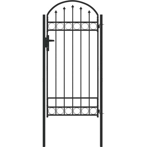 Porte de Clôture Gris 100 x 250 cm Acier peint par poudre CFW454846 (1/5)