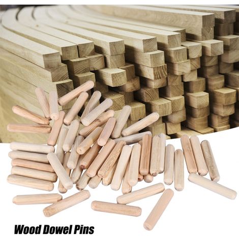 Beyamis 50 pièces de chevilles en bois cannelées rondes pour tiroirs d'armoires (M840) (1/5)