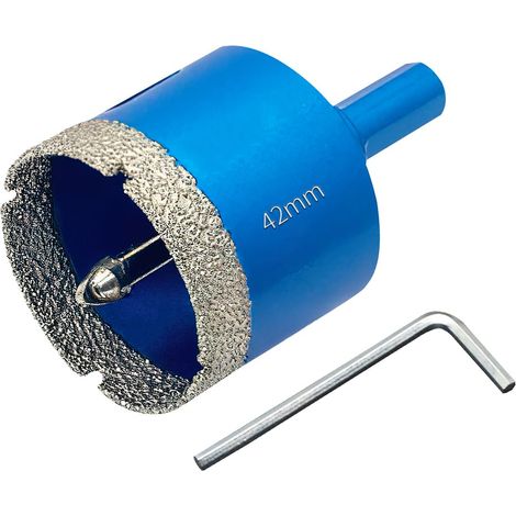 Scie Cloche Diamantée 42mm avec Foret Guidage de Centrage, Professionnelle Foret Diamanté Brasé pour Carrelage, Porcelaine, Verre, Marbre (1/5)