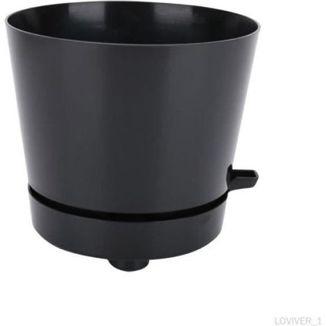 Pots de fleurs à arrosage automatique, pots de fleurs d'intérieur avec plateau de drainage, pots de fleurs à arrosage Noir (1/4)