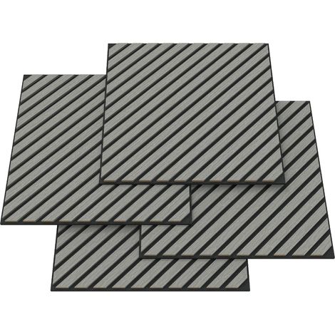 Set di 8 pannelli acustici 2,88 m² con doghe diagonali effetto rovere grigio chiaro 030009921
