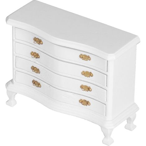 Meuble de chevet miniature en bois à tiroirs pour maison de poupée à l'échelle 1:12 (1/5)