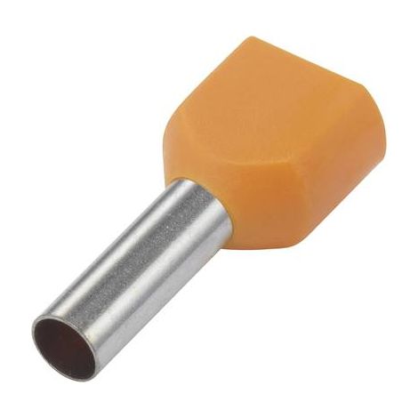 Embout double d'extrémité de câble TRU COMPONENTS TE050-08OR 0.5 mm² x 8 mm partiellement isolé oran (1/2)