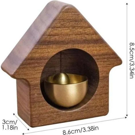 Sonnette magnétique de porte vintage, clochette de commerçant en laiton et bois, installation facile pour boutique et maison (1/5)