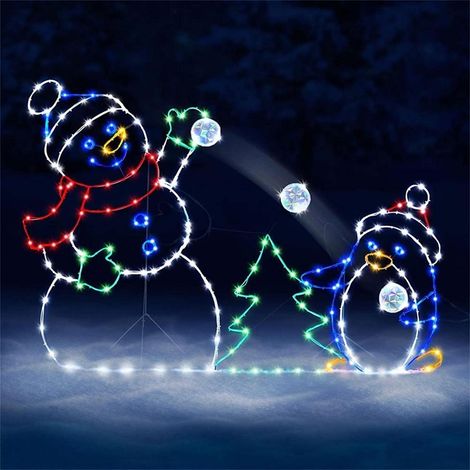 Décorations de Noël animées, guirlande lumineuse, effet neige, cadre décoratif, panneau, décoration intérieure et extérieure pour les fêtes (1/5)