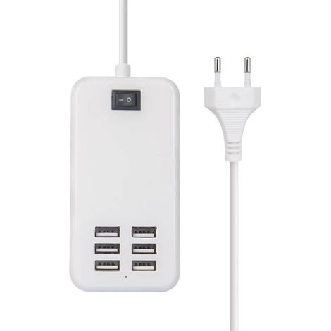 Hub USB alimenté, aluminium Hub multiprise USB 6 ports avec alimentation externe 5V/2A Hub USB multiport,... (1/5)