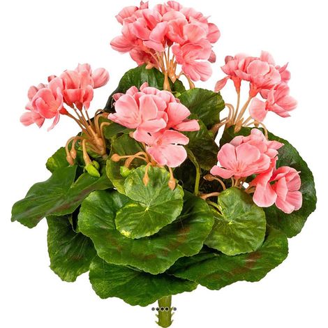 Piquet de géranium artificiel Anti-Uv H 24 cm Rose - couleur: Rose (1/3)