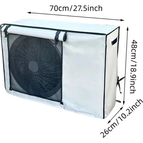 (70x48x26cm) Couvercle de moteur de climatiseur extérieur, fixé par des clips, résistant à la neige et au vent. (1/5)